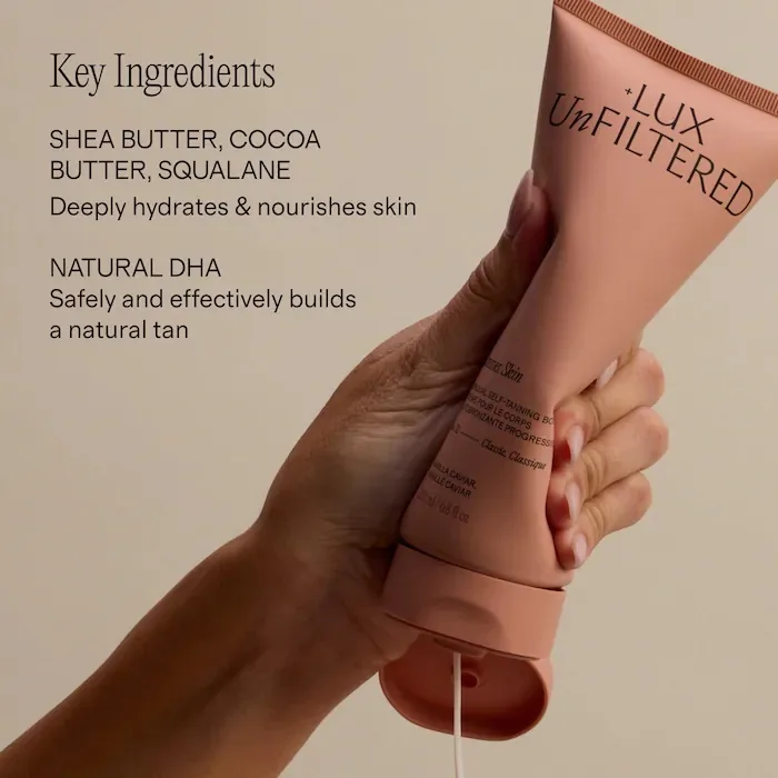 Lux Unfiltered Summer Skin Hydrating Gradual Self-Tanning Body Cream in Vanilla Caviar