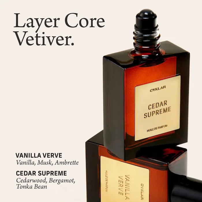 CYKLAR Core Vetiver Roll-On Perfume Oil with Driftwood and Citrus Zest