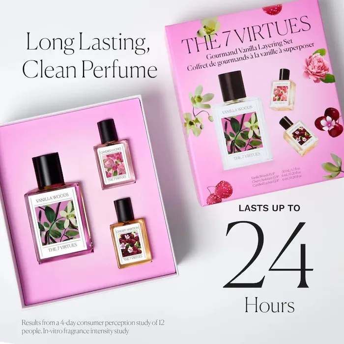 The 7 Virtues Gourmand Vanilla Layering Perfume Gift Set with Cherry & Lychee