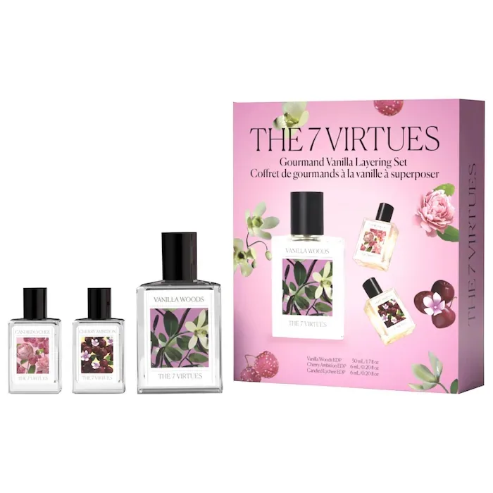 The 7 Virtues Gourmand Vanilla Layering Perfume Gift Set with Cherry & Lychee