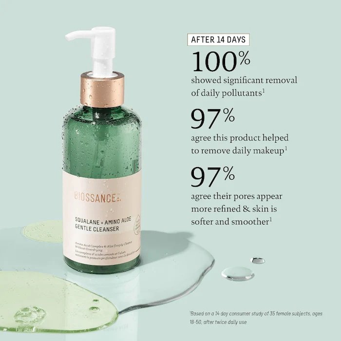 Biossance Amino Aloe Gentle Pore-Minimizing Cleanser + Squalane