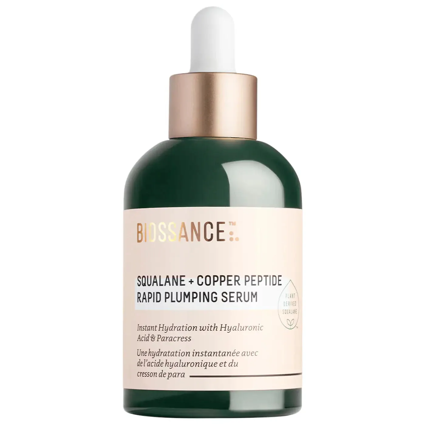 Biossance Copper Peptide (GHK-Cu) Rapid Plumping & Hydrating Serum with Hyaluronic Acid + Squalane