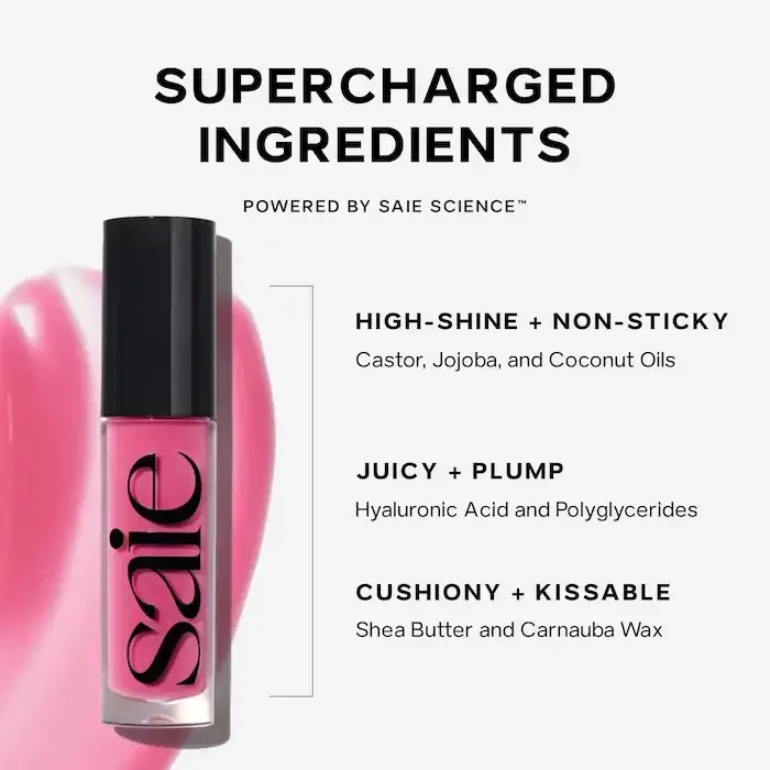 Saie Glossybounce High-Shine Hydrating Lip Gloss Oil