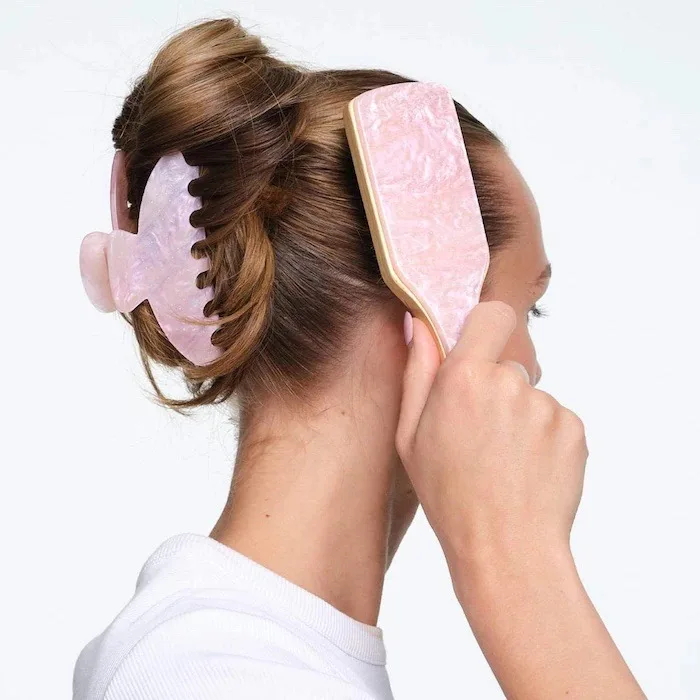 Emi Jay Mini Boar Bristle Hair Brush in Pink Sugar