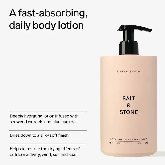 Salt & Stone Saffron & Cedar Body Lotion with Niacinamide
