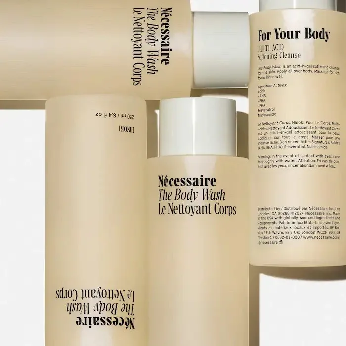 Nécessaire The Body Wash Hinoki – Treatment Softening Cleanse with AHA/BHA/PHA + Resveratrol