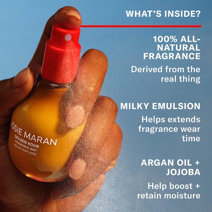 Josie Maran Golden Hour – Body + Hair Fragrance Mist with 100% Natural Scents