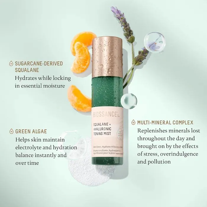 Biossance Hyaluronic Acid Hydrating Face Toner Mist + Squalane