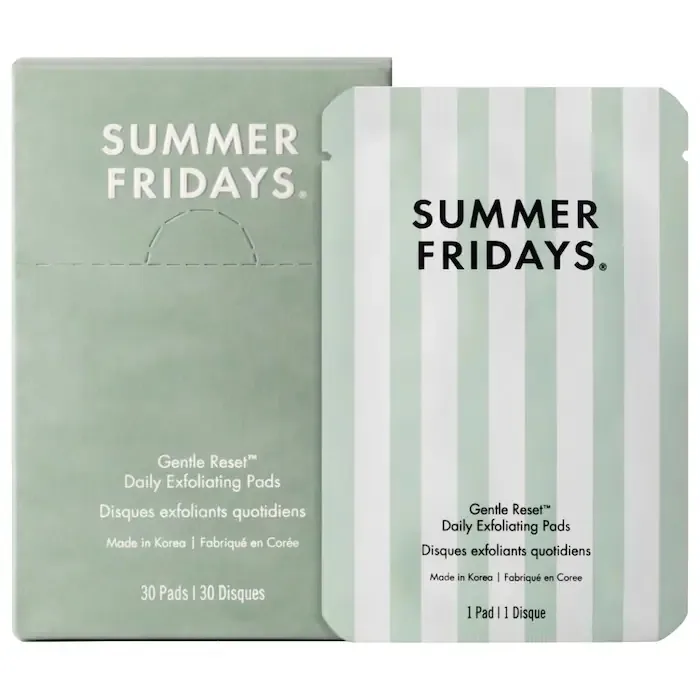Summer Fridays Gentle Reset Daily Exfoliating Pads to Smooth + Minimize Pore with AHAs