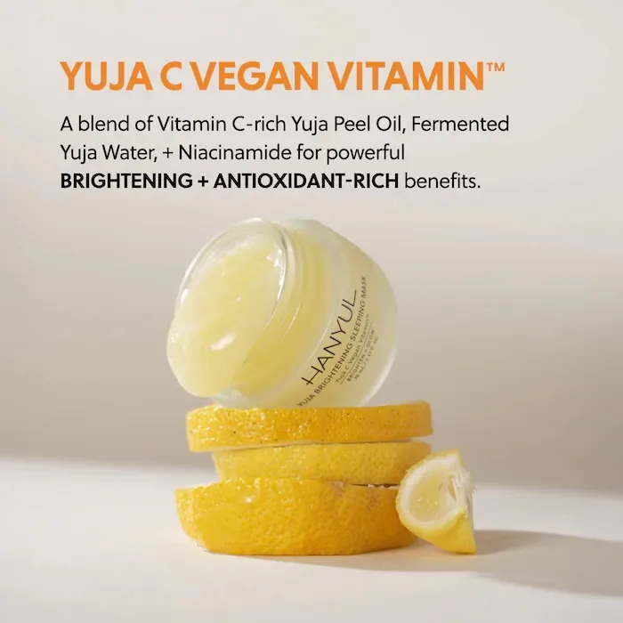 Hanyul Korean Yuja Brightening Sleeping Mask & Moisturizer with Vitamin C and Niacinamide