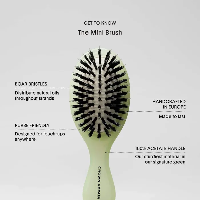 Crown Affair The Mini Dual-Bristle Boar Hair Brush No. 001 for All Hair Textures