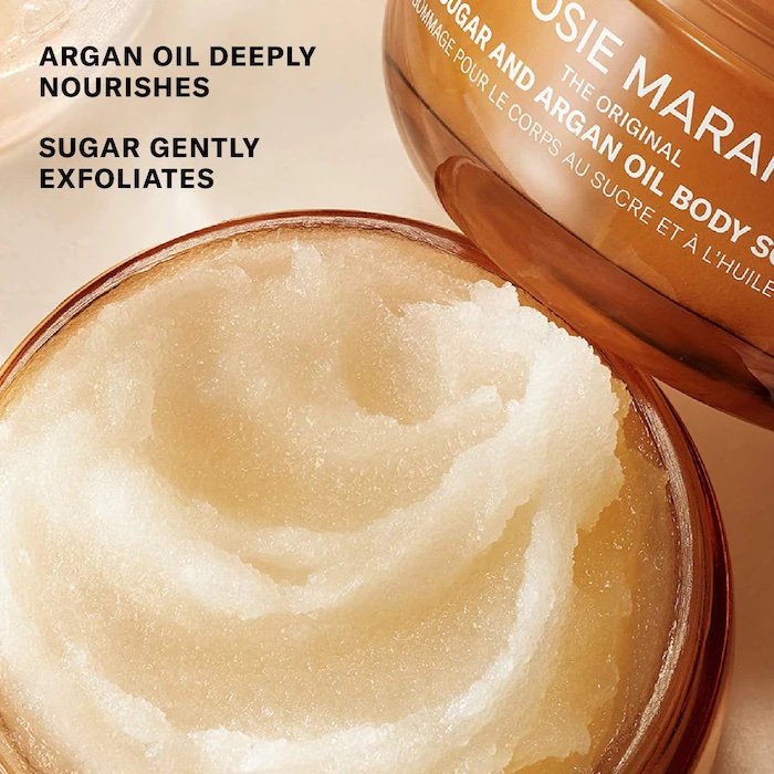 Josie Maran Topless Tangerine – Argan Oil + Sugar Balm Refillable Exfoliating Body Scrub Jar