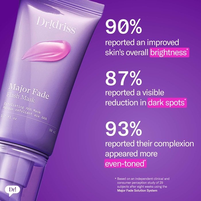 Dr. Idriss Major Fade Dark Spot AHA Face Mask with Glycolic Acid, Panthenol, and Glycerin