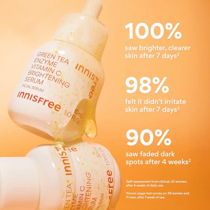 innisfree Rapid Vitamin C Korean Brightening Serum for Dark Spots + Post-Breakout Marks