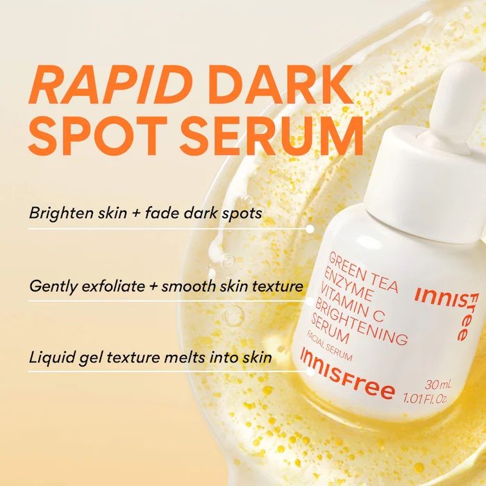 innisfree Rapid Vitamin C Korean Brightening Serum for Dark Spots + Post-Breakout Marks