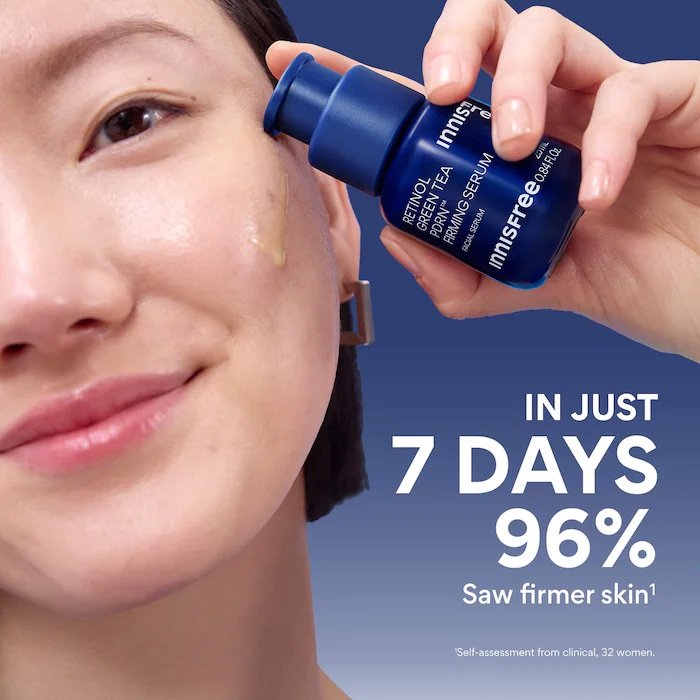 innisfree Retinol Green Tea PDRN™ Korean Firming & Smoothing Serum for Slow-Aging