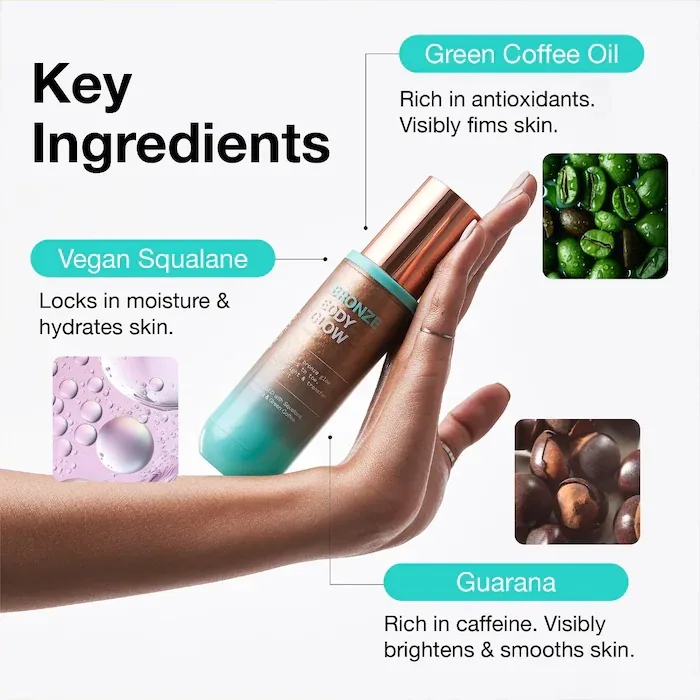 INNBEAUTY Project Bronze Body Glow Transfer-Resistant Luminous Body Oil with Guarana & Green Coffee