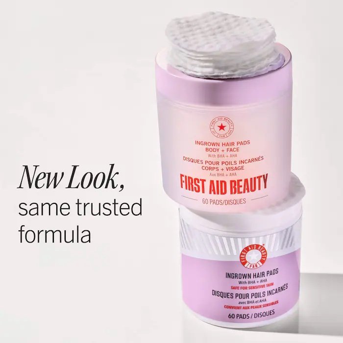 First Aid Beauty Ingrown Hair Pads with AHA + BHA for Body + Face