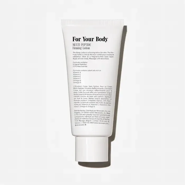 Nécessaire The Body Lotion – Firming Moisturizer With 5 Peptides and 2.5% Niacinamide