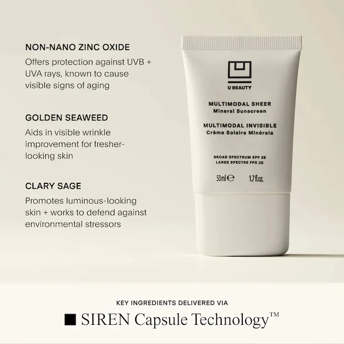 U Beauty Multimodal Sheer Mineral Sunscreen + Primer Broad Spectrum SPF 25